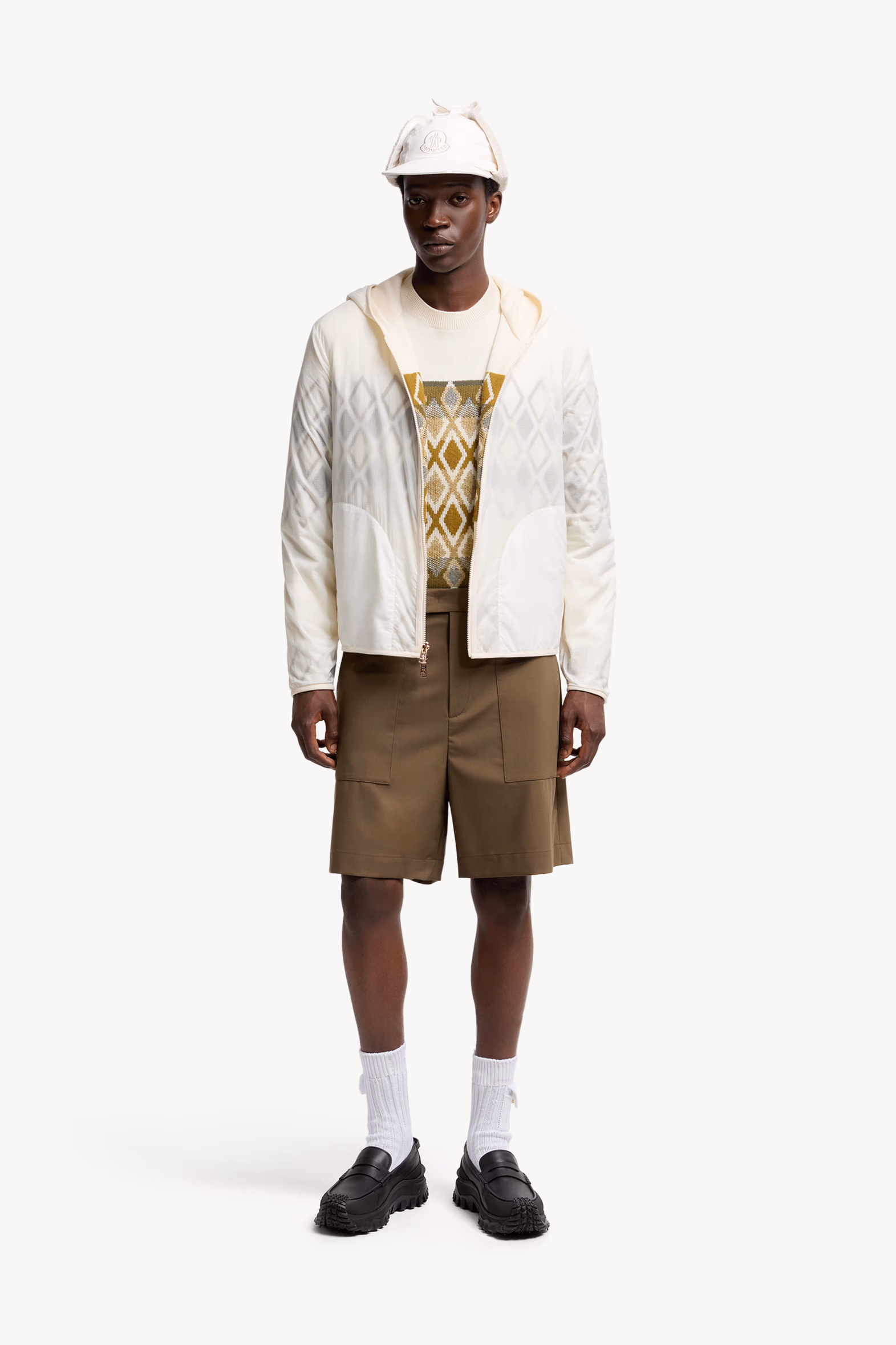 Tailored Bermuda Shorts Men Olive Green Moncler 0